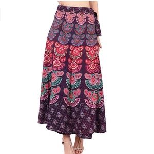 Beautiful cotton blockprint wrap skirt NWOT